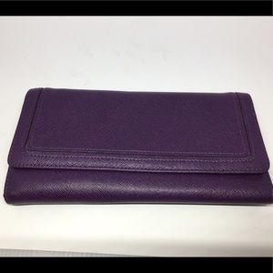 Neiman Marcus purple saffiano wallet